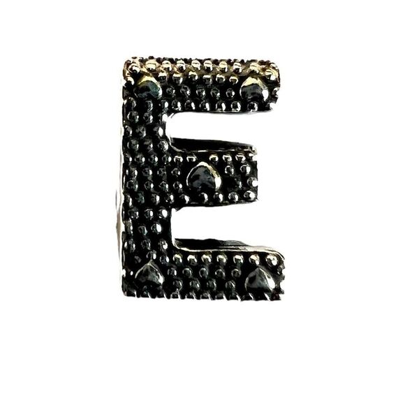 Pandora 925 Sterling Silver Flourishing Hearts Initial Letter E - Picture 1 of 7